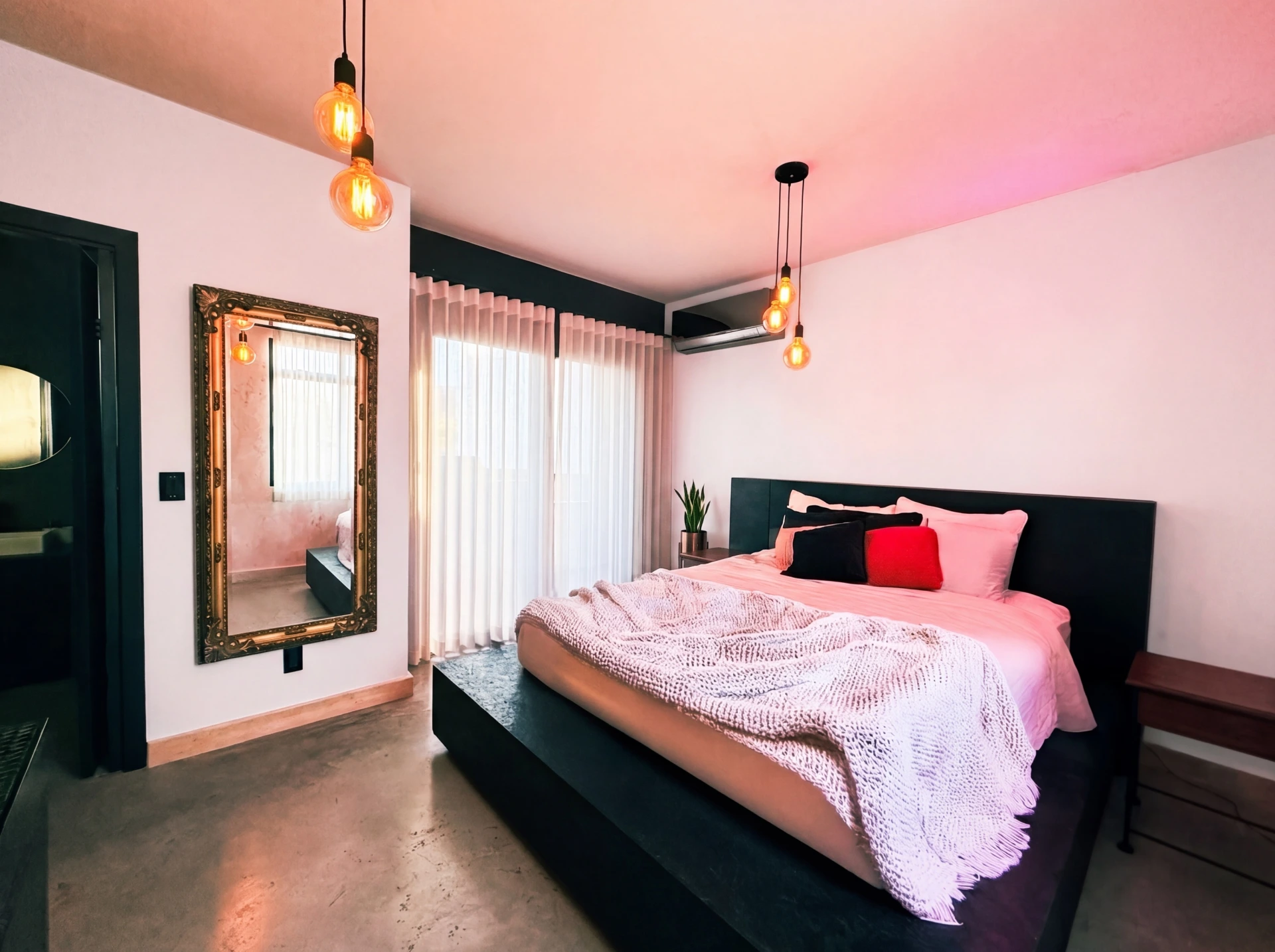Cinematic House Jurerê - Pink Neon Bedroom
